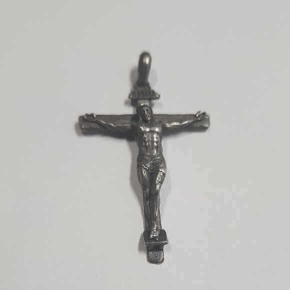 Sterling Silver 925 Crucifix Pendant INRI - Picture 1 of 4